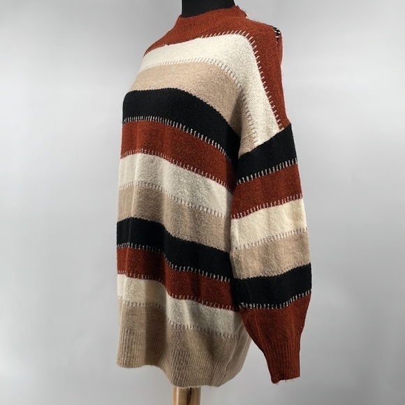 Pink Martini Neutral Sweater Metallic Thread Oversized Cozy Boutique Xs NWT - Picture 10 of 11